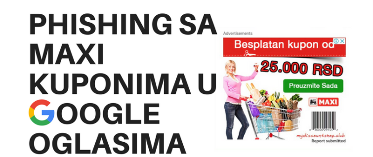 Phishing sa Maxi kuponima u Google oglasima