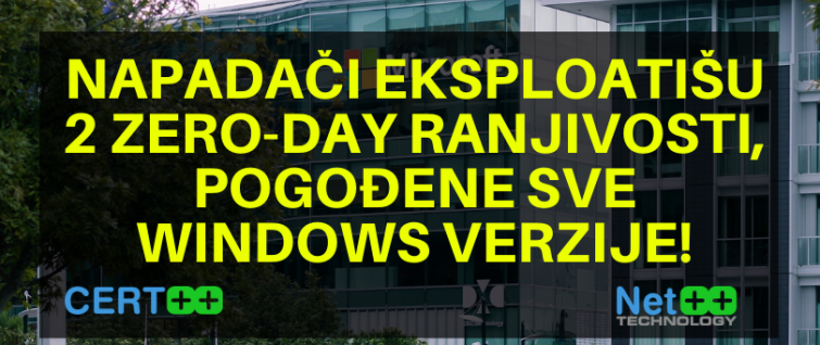 Napadači eksploatišu dve zero-day ranjivosti, pogođene sve Windows verzije!